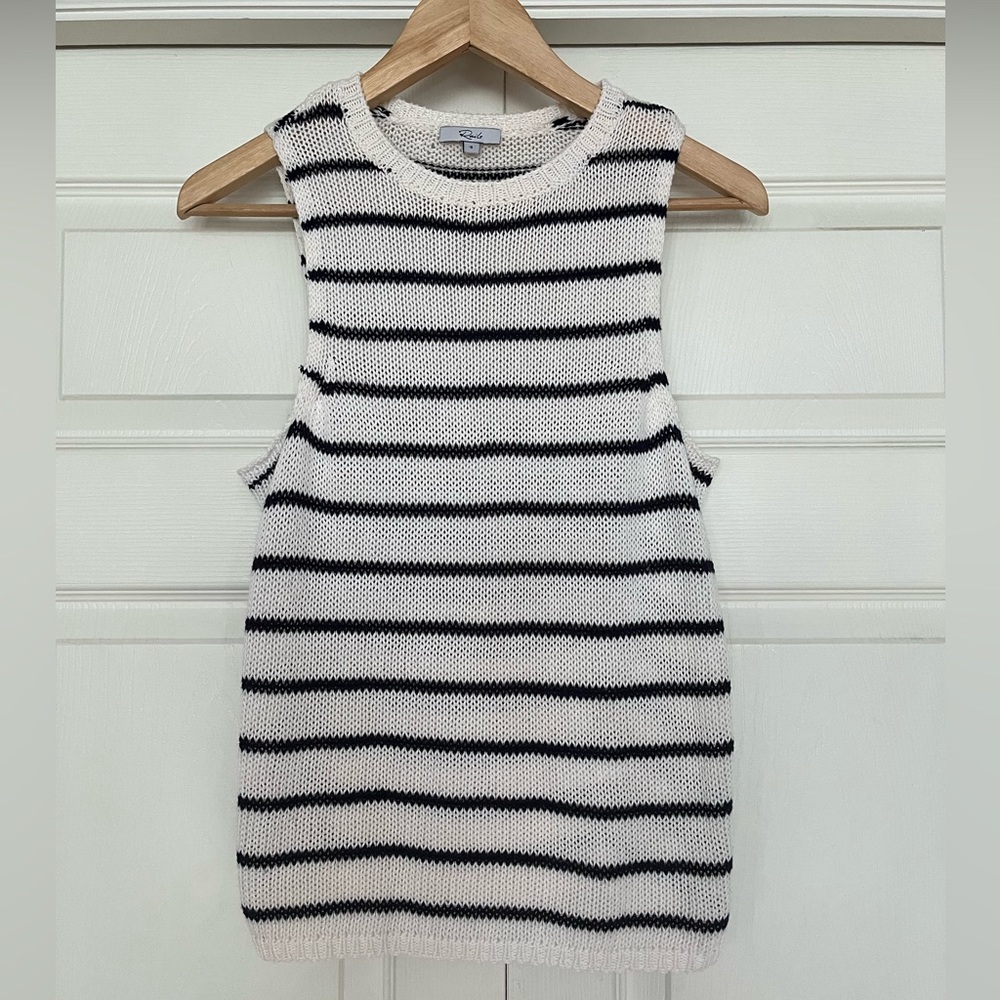 {Rails} Knit Jenna Striped Tank in Cream & Navy ASO Christina Anstead - Small